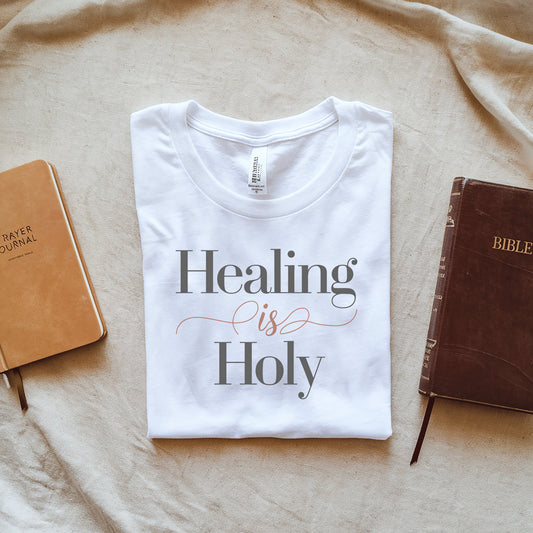 Healing is Holy Graphic White T-Shirt product type